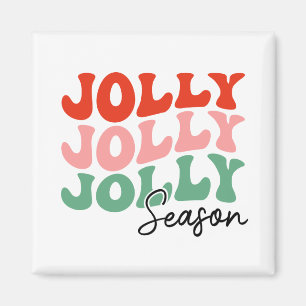 Jolly Jolly Season Retro Helgdag Typography Magnet