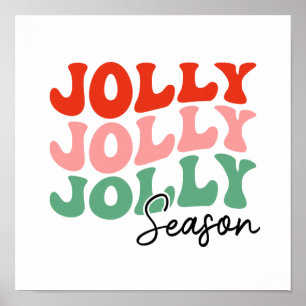 Jolly Jolly Season Retro Helgdag Typography Poster