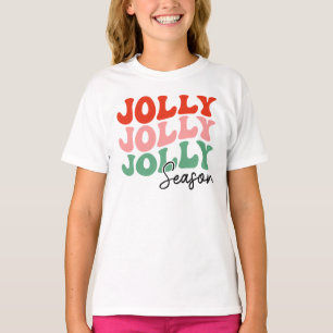 Jolly Jolly Season Retro Helgdag Typography T Shirt