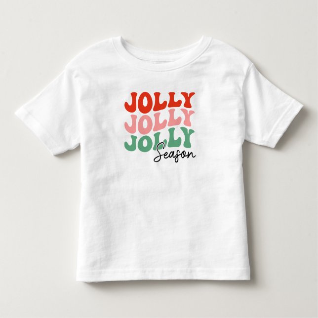 Jolly Jolly Season Retro Helgdag Typography T Shirt (Framsida)