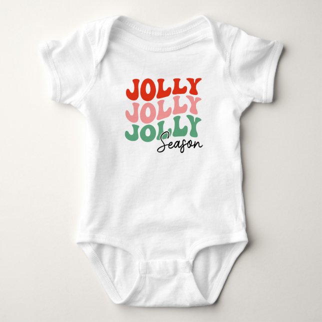 Jolly Jolly Season Retro Helgdag Typography T Shirt (Framsida)