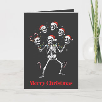 Jolly, Juggler Skeleton Juggling for the Holidays Kort