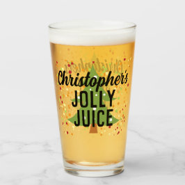 Jolly Juice Funny - Anpassat namn jul Beer Glass Glaskopp