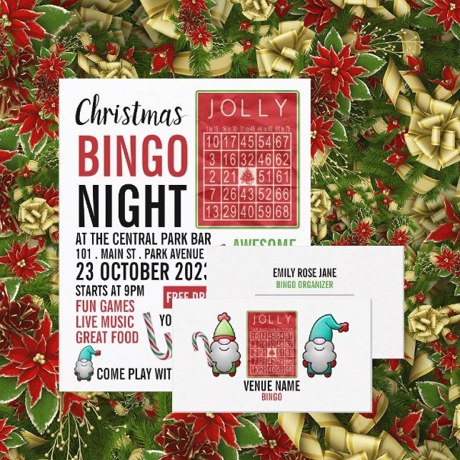 Jolly Jul, Bingo Night Advertising Flygblad (Skapare uppladdad)