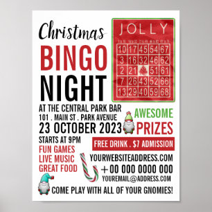 Jolly Jul, Bingo Night Advertising Poster
