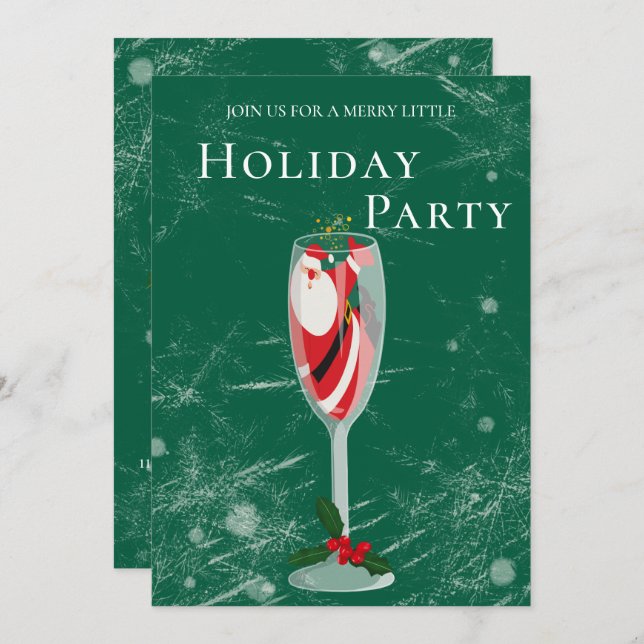 Jolly jul Cheers Santa champagne Helgdag Inbjudningar (Fram/baksida)