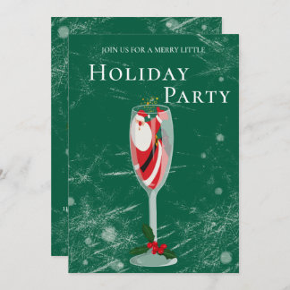 Jolly jul Cheers Santa champagne Helgdag Inbjudningar