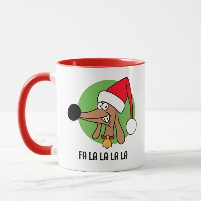 Jolly jul Dachshund Mugg (Vänster)