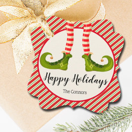 Jolly jul Elf Ben Rand Helgdag FINARE Gåvor Etiketter