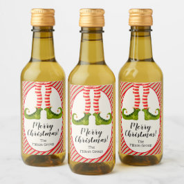 Jolly jul Elf Ben Rand Helgdag Mini Vinetikett