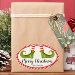 Jolly jul Elf Ben Rand Helgdag OVAL OVAL Ovalt Klistermärke<br><div class="desc">Roligt Elf ben med röda och elfenbensformade trikåer och gröntar med jingle klockor,  och dina helgdag i chic,  dessa OVAL-klistermärken är vackra för party favors,  gåvor,  inbjudningskuvert,  homemade matpresenter och mycket annat. ***ALLA FORMER är redan gjorda för dig i vår butik plus se MATCHING-objekt i samlingen.</div>