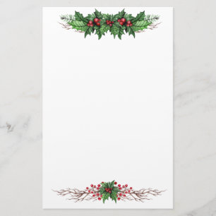 Jolly jul för järnek brevpapper