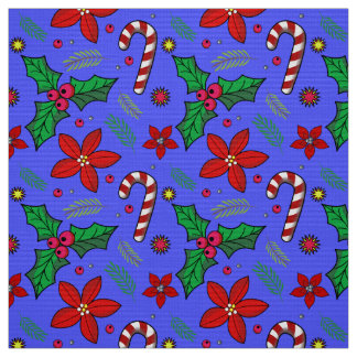Jolly jul Poinsettia Holly Candy cane Tyg