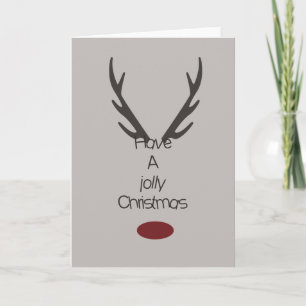 Jolly jul Reindeer Antlers Helgkort