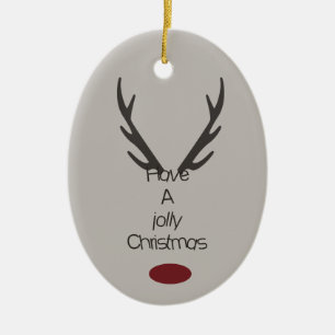 Jolly jul Reindeer Antlers Julgransprydnad Keramik
