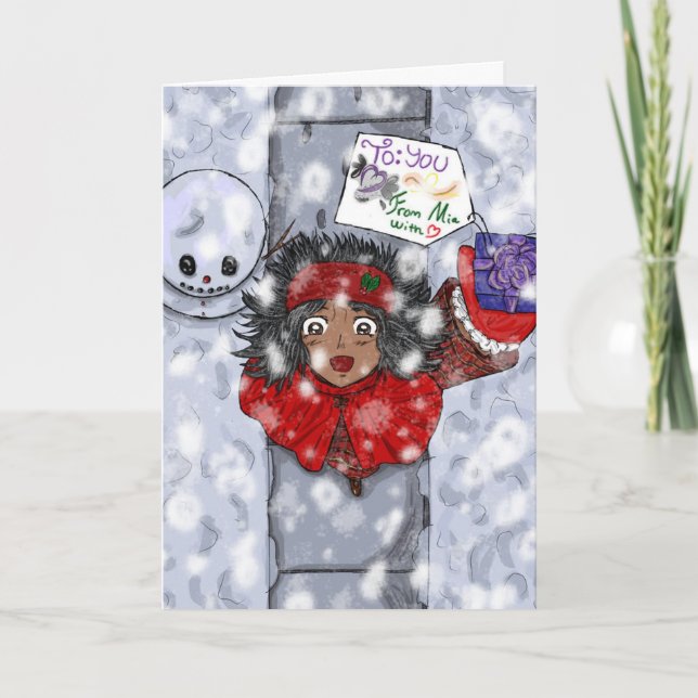 Jolly julafton för järnek helgkort (Framsida)