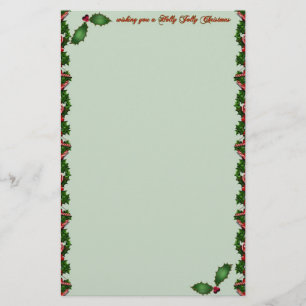 Jolly julbrevpapper för järnek brevpapper