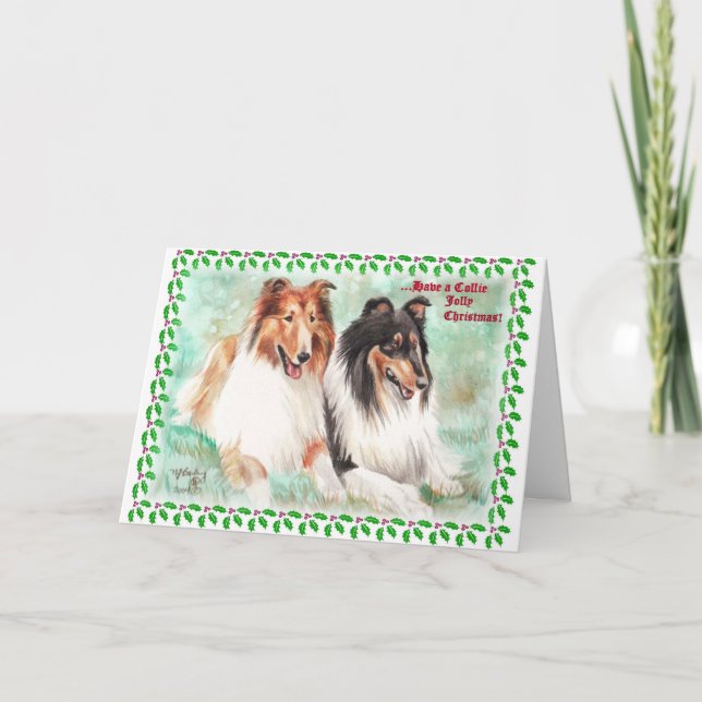 Jolly julkort för Collie Helgkort (Framsida)