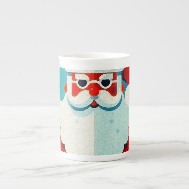 jolly Jultomten ansikte Benporslin Mugg (Framsidan)