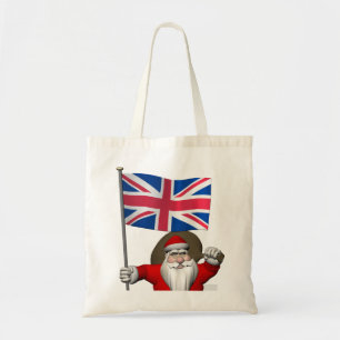 Jolly Jultomten besöker Storbritanniens Tote Bag Tygkasse