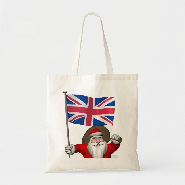 Jolly Jultomten besöker Storbritanniens Tote Bag Tygkasse (Framsidan)