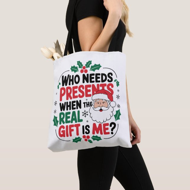 Jolly Jultomten ger Festive Cheer till alla Tygkasse (Närbild)