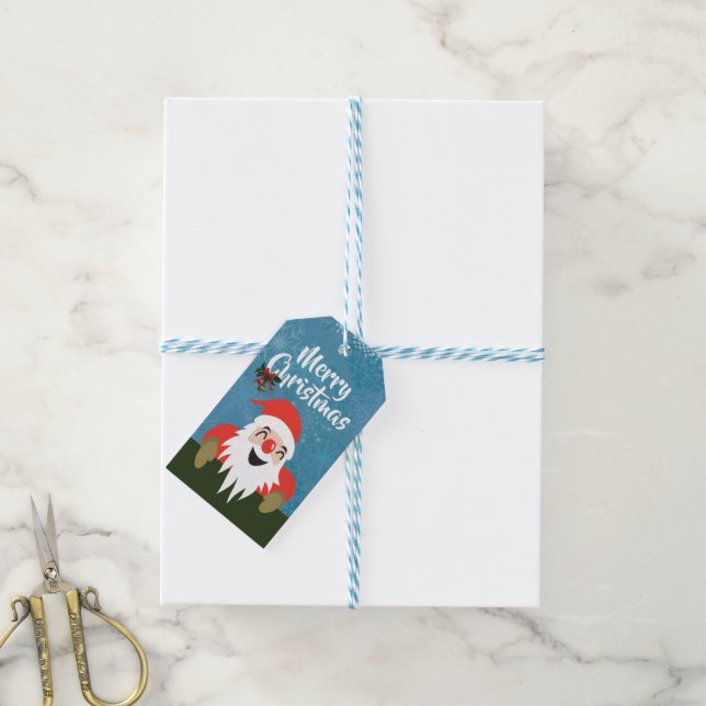 Jolly Jultomten Gift Märkre Presentetikett (Med Snöre)