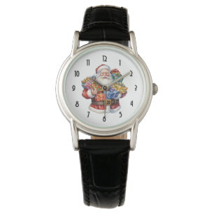 Jolly Jultomten i hans traditionella Röda Kostym Armbandsur