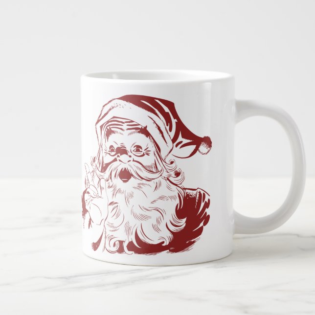Jolly Jultomten i Red Roligt Retro God jul Jumbo Mugg (Höger)