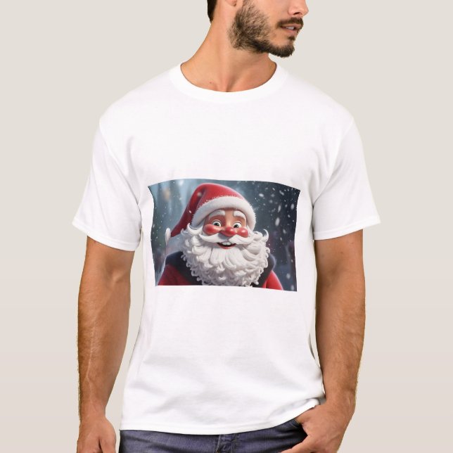 Jolly Jultomten jul T-Shirt för manar (Framsida)