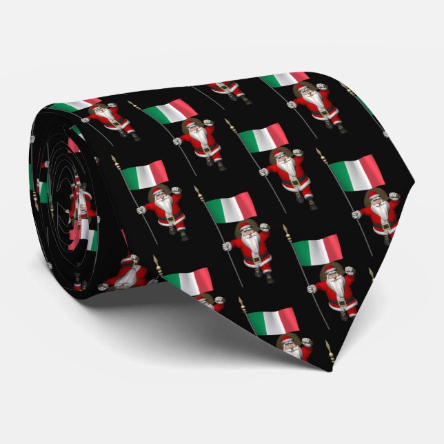 Jolly Jultomten med Flagga av Italien Slips (Rullad)