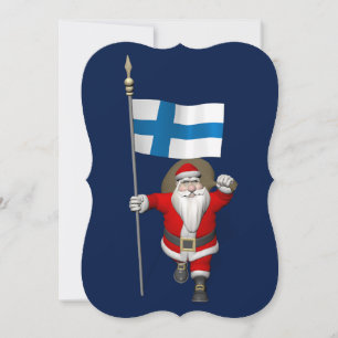 Jolly Jultomten med Flagga Finland Julkort
