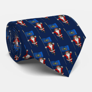 Jolly Jultomten med Flagga Pennsylvania Slips