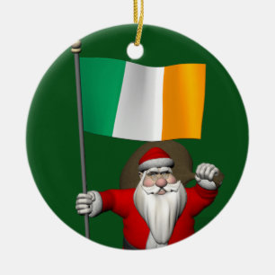 Jolly Jultomten med Irlands inträde Julgransprydnad Keramik