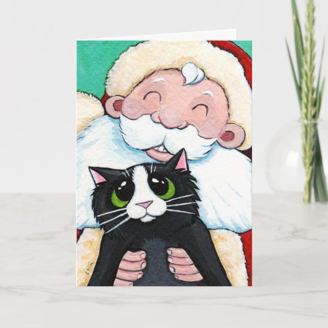 Jolly Jultomten och Black Cat-julkort Helgkort (Framsida)