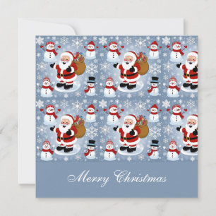 Jolly Jultomten och Snögubbar jul Julkort