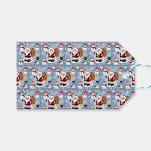 Jolly Jultomten och Snögubbar jul Mönster Presentetikett