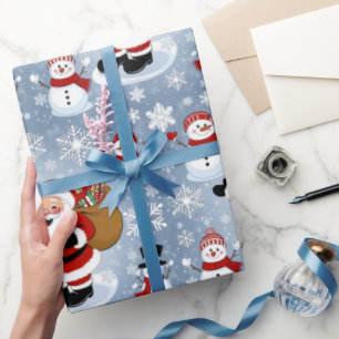Jolly Jultomten och Snögubbar jul Mönster Presentpapper