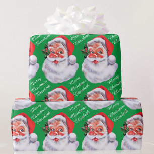 Jolly Jultomten personalize Namn-textjul Presentpapper