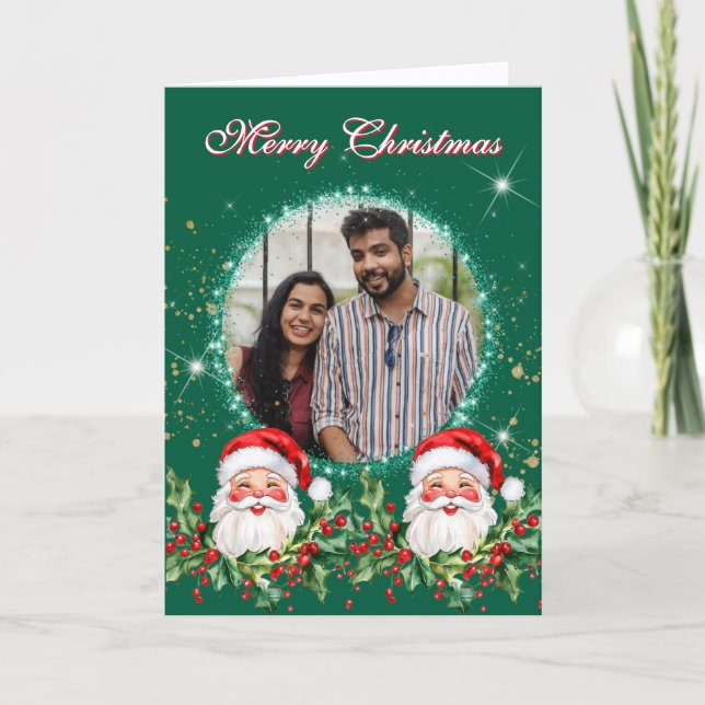 Jolly Jultomten Photo Helgkort (Framsida)