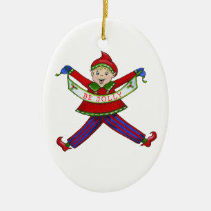 "Jolly " klirrälvor, Julgransprydnad Keramik