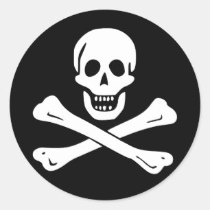 Jolly klistermärke för Roger piratflagga