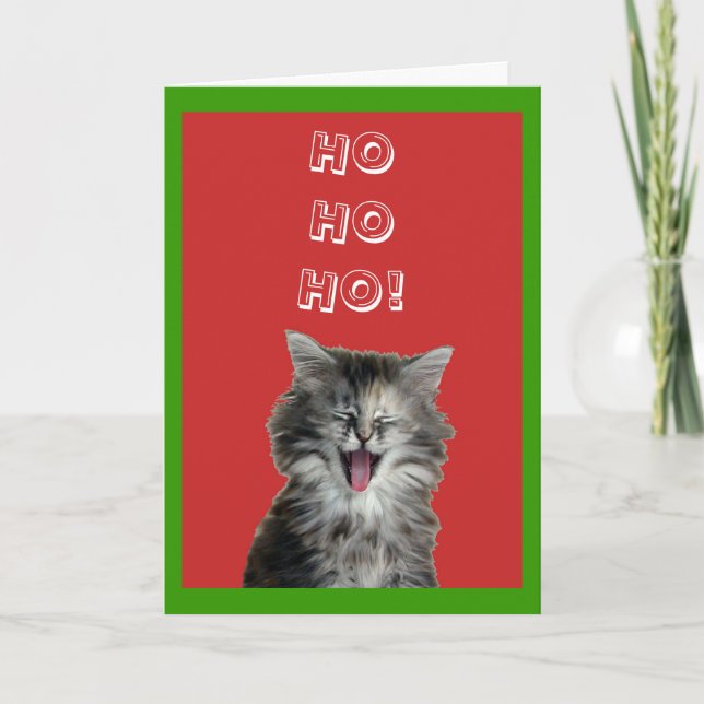 Jolly kort för julkattungehälsning (Framsida)