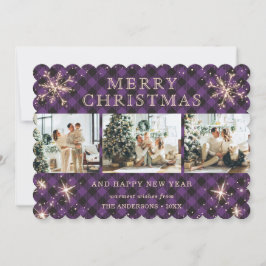 Jolly Lila Play Sparkly Snowflake Photo Collage Julkort