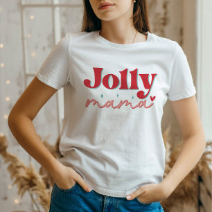 Jolly Mamma Heart Retro jul T Shirt