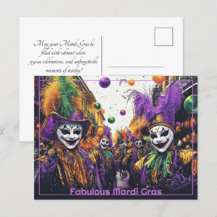 💚 💜 💛 Jolly Mardi Gras Vykort