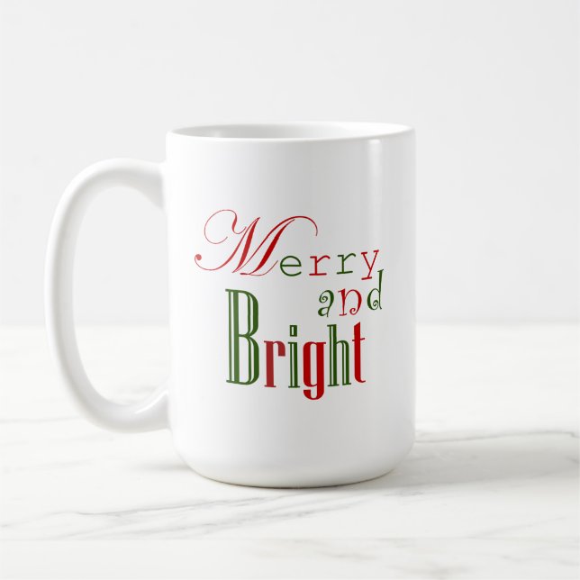 Jolly Merry och Bright Helgdag Coffee Mugg (Vänster)