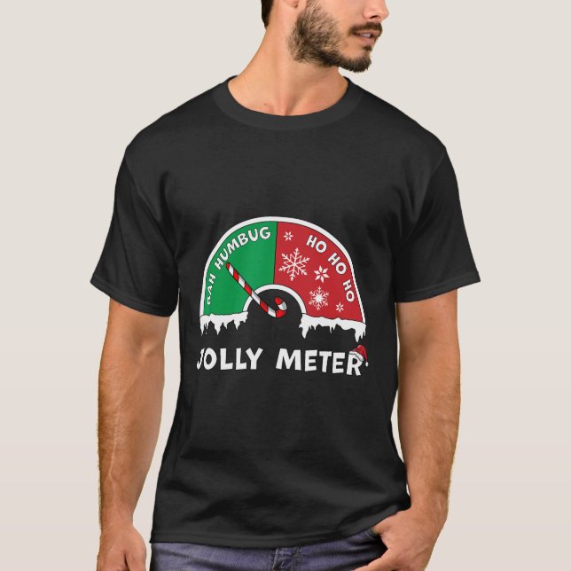 Jolly Meter Bah Humbug till Ho Ho Ho Anti-jul T Shirt (Framsida)