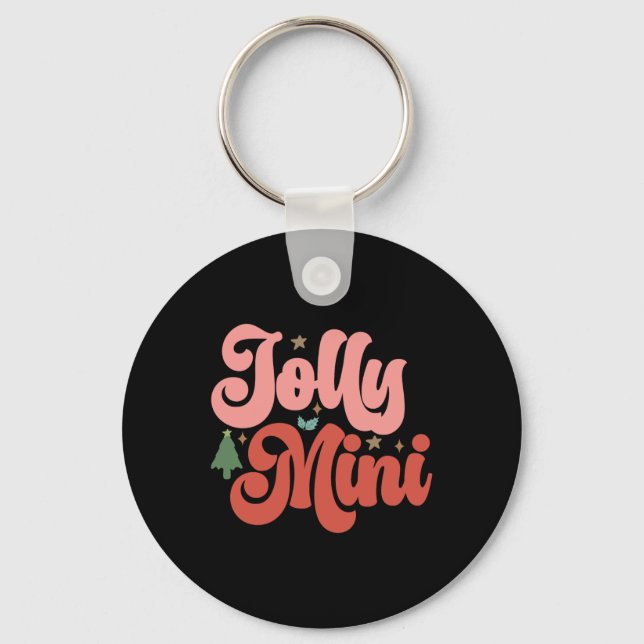 Jolly Mini Retro Groovy Christmas Holidays Toddler Nyckelring (Framsida)