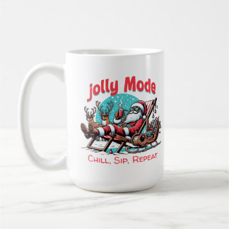 Jolly Mode Santa Chill Sip Repeat  for Coworker Kaffemugg